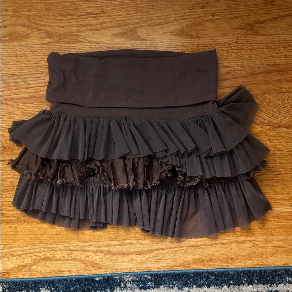 Free People One Elegant Gray Layered Skirt